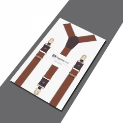 Ayarlanabilir Klipsli Taba Çocuk Kemer Pantolon Askısı