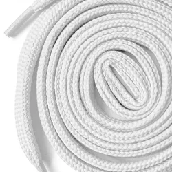 Beyaz 1 cm Kalınlığında 1 Çift Yassı Spor Ayakkabı Bağcığı