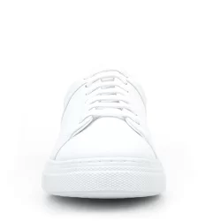 Beyaz Hakiki Deri Kadın Bağcıklı Sneaker Ayakkabı
