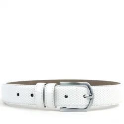 Beyaz Klasik Metal Tokalı Rugan Erkek Çocuk Kemer