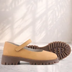 Doğal Gerçek Deri Vizon Kız Çocuk Babet Ayakkabı