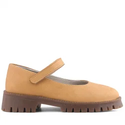 Doğal Gerçek Deri Vizon Kız Çocuk Babet Ayakkabı