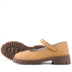 Doğal Gerçek Deri Vizon Kız Çocuk Babet Ayakkabı