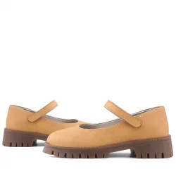 Doğal Gerçek Deri Vizon Kız Çocuk Babet Ayakkabı