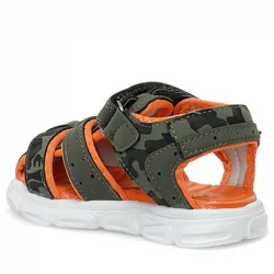 Haki Yeşil Turuncu Bebek Sandalet Ayakkabı