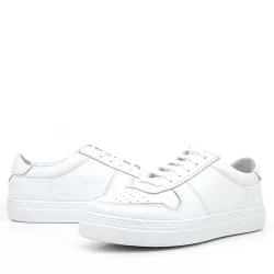 Hakiki Deri Beyaz Günlük Kadın Sneaker Ayakkabı
