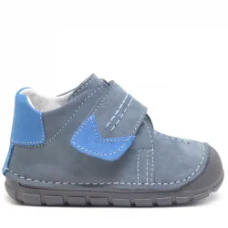 Hakiki Deri Gri Cırtlı Mevsimlik Erkek Bebek Ayakkabı