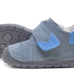 Hakiki Deri Gri Cırtlı Mevsimlik Erkek Bebek Ayakkabı