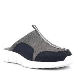 Hakiki Deri Gri Siyah Comfort Spor Terlik