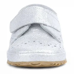 Hakiki Deri Gümüş Gri Cırtlı Bebek Patik Ayakkabı