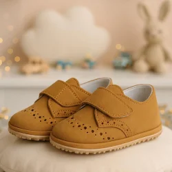 Hakiki Deri Taba Cırtlı Bebek Patik Ayakkabı