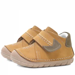 Hakiki Deri Taba Cırtlı Mevsimlik Erkek Bebek Ayakkabı
