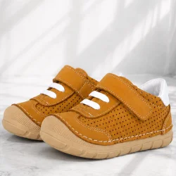 Hakiki Deri Taba İlk Adım Erkek Bebek Ayakkabı