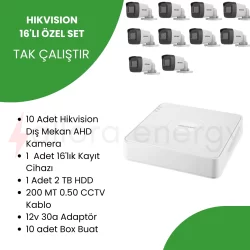 Hikvision 16lı Güvenlik Kamera Seti 10 Kamera (2 TB HDD)