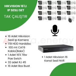 Hikvision 16’lı IP Sesli Set