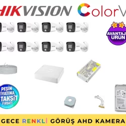 Hikvision 8li AHD Gece Renkli Güvenlik Kamerası