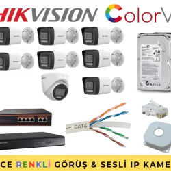 Hikvision 8’li IP Sesli Gece Renkli Set TAK ÇALIŞTIR