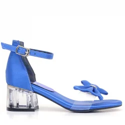 Jessie Saks Mavi Saten Kurdeleli Kız Çocuk Topuklu Ayakkabı