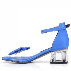 Jessie Saks Mavi Saten Kurdeleli Kız Çocuk Topuklu Ayakkabı