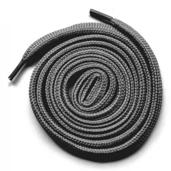 Koyu Gri 1 cm Kalınlığında 1 Çift Yassı Spor Ayakkabı Bağcığı