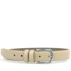 Krem Klasik Metal Tokalı Erkek Çocuk Kemer