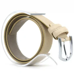 Krem Klasik Metal Tokalı Erkek Çocuk Kemer