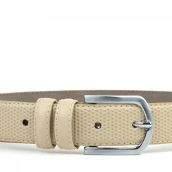 Krem Klasik Metal Tokalı Erkek Çocuk Kemer