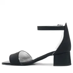 Lilo Simli Siyah Tek Bantlı Kız Çocuk Topuklu Abiye Ayakkabı