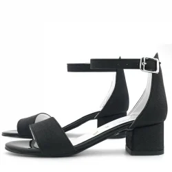 Lilo Simli Siyah Tek Bantlı Kız Çocuk Topuklu Abiye Ayakkabı