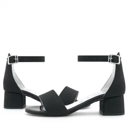 Lilo Simli Siyah Tek Bantlı Kız Çocuk Topuklu Abiye Ayakkabı