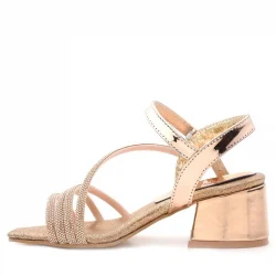 Moana Bakır Taş Detaylı Kız Çocuk Topuklu Abiye Ayakkabı