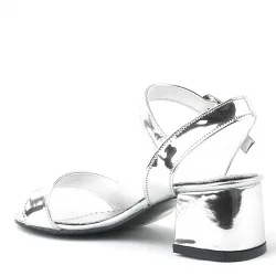 Pony Gümüş Aynalı Kalın Topuklu Kız Çocuk Abiye Ayakkabı