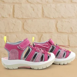 Rakerplus Artico Hakiki Deri Pembe Çocuk Sandalet