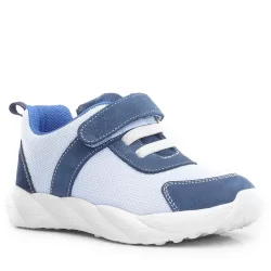 Rakerplus Barefoot Hakiki Deri Krem Lacivert Cırt Cırtlı Çocuk Spor Ayakkabı