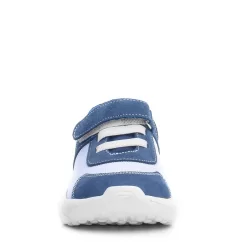 Rakerplus Barefoot Hakiki Deri Krem Lacivert Cırt Cırtlı Çocuk Spor Ayakkabı