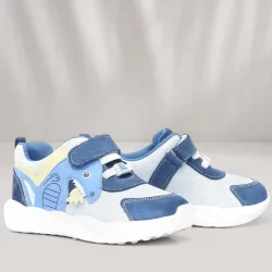 Rakerplus Barefoot Hakiki Deri Krem Lacivert Dinazorlu Cırtlı Çocuk Spor Ayakkabı