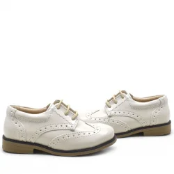 Rakerplus Bej Rugan Bağcıklı Klasik Erkek Çocuk Ayakkabı