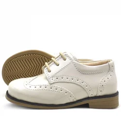 Rakerplus Bej Rugan Bağcıklı Klasik Erkek Çocuk Ayakkabı