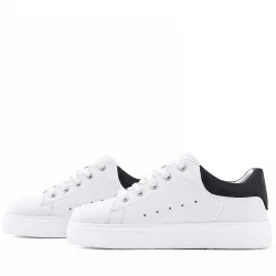 Rakerplus Beyaz Cilt Bağcıklı Hafif Tabanlı Çocuk Spor Ayakkabı