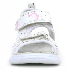 Rakerplus Beyaz Flamingo Cırtlı Bebek Sandalet Ayakkabı