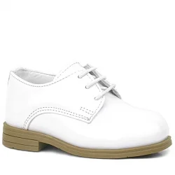 Rakerplus Beyaz Rugan Bağcıklı Oxford Çocuk Klasik Ayakkabısı