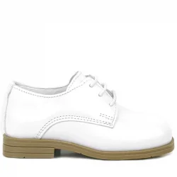 Rakerplus Beyaz Rugan Bağcıklı Oxford Çocuk Klasik Ayakkabısı