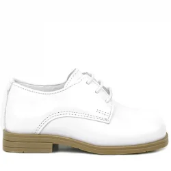 Rakerplus Beyaz Rugan Bağcıklı Oxford Çocuk Klasik Ayakkabısı