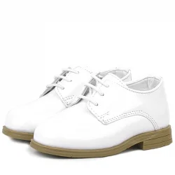 Rakerplus Beyaz Rugan Bağcıklı Oxford Çocuk Klasik Ayakkabısı