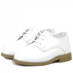Rakerplus Beyaz Rugan Bağcıklı Oxford Çocuk Klasik Ayakkabısı