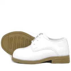 Rakerplus Beyaz Rugan Bağcıklı Oxford Çocuk Klasik Ayakkabısı