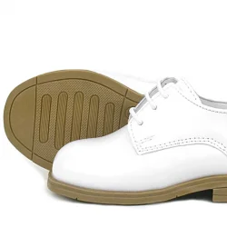 Rakerplus Beyaz Rugan Bağcıklı Oxford Çocuk Klasik Ayakkabısı