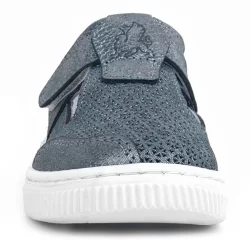 Rakerplus Bheem Hakiki Deri Gümüş Simli Cırtlı Bebek Sneaker Sandalet