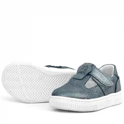 Rakerplus Bheem Hakiki Deri Gümüş Simli Cırtlı Bebek Sneaker Sandalet