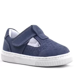 Rakerplus Bheem Hakiki Deri Lacivert Nubuk Cırtlı Bebek Sneaker Sandalet